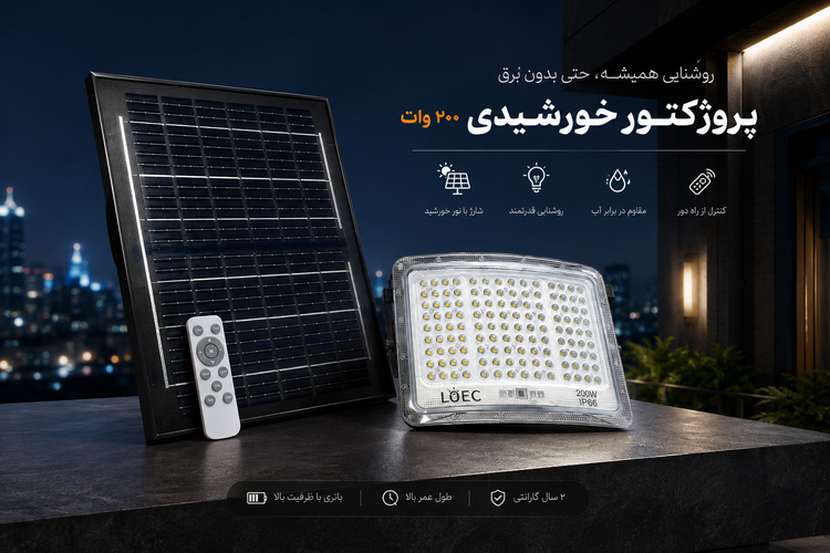 پروژکتور LED لوئس ۲۰۰ وات پنل جدا مدلSL-50202